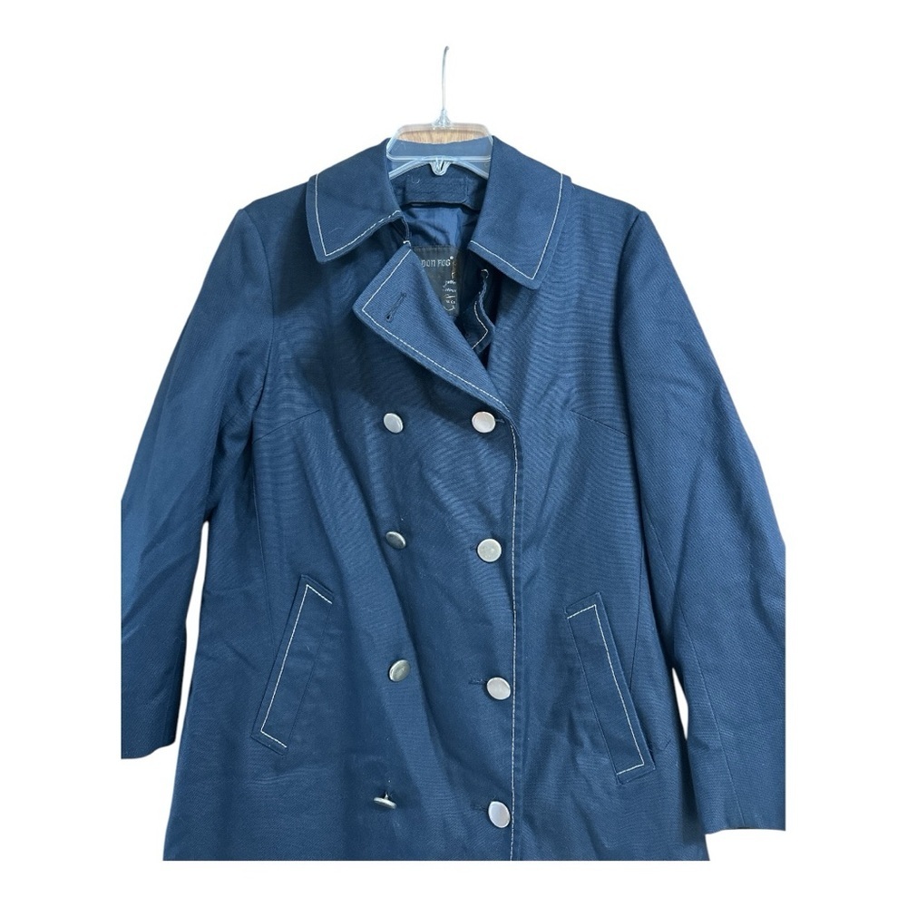 London Fog Vintage Style Classic Blue Double-Breasted Women's Coat, Women’s 12 - Picture 5 of 7